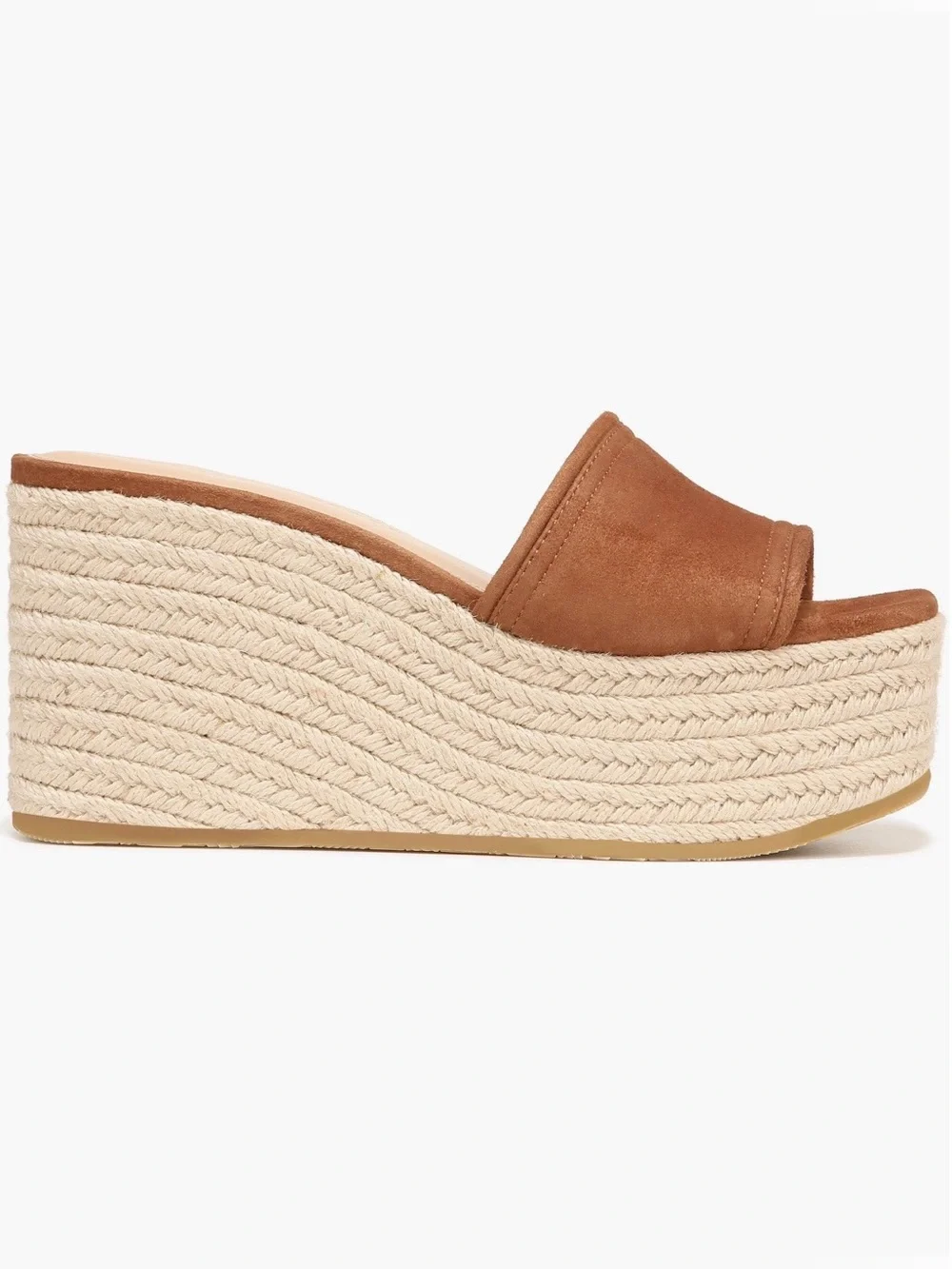 Veronica Beard Brown Suede Espadrille Wedge Slide